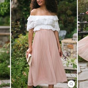 Mauve pleated midi skirt NWOT